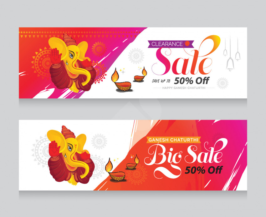 Ganesh Chathurti Sale Banner Design Template