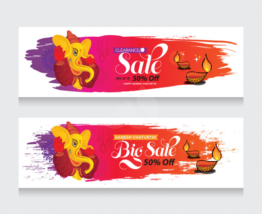 Ganesh Chathurti Offer Banner Design Template