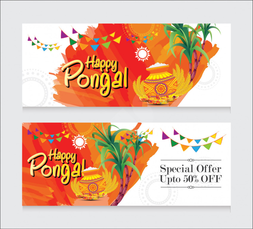 Pongal Sale Banner Design Template