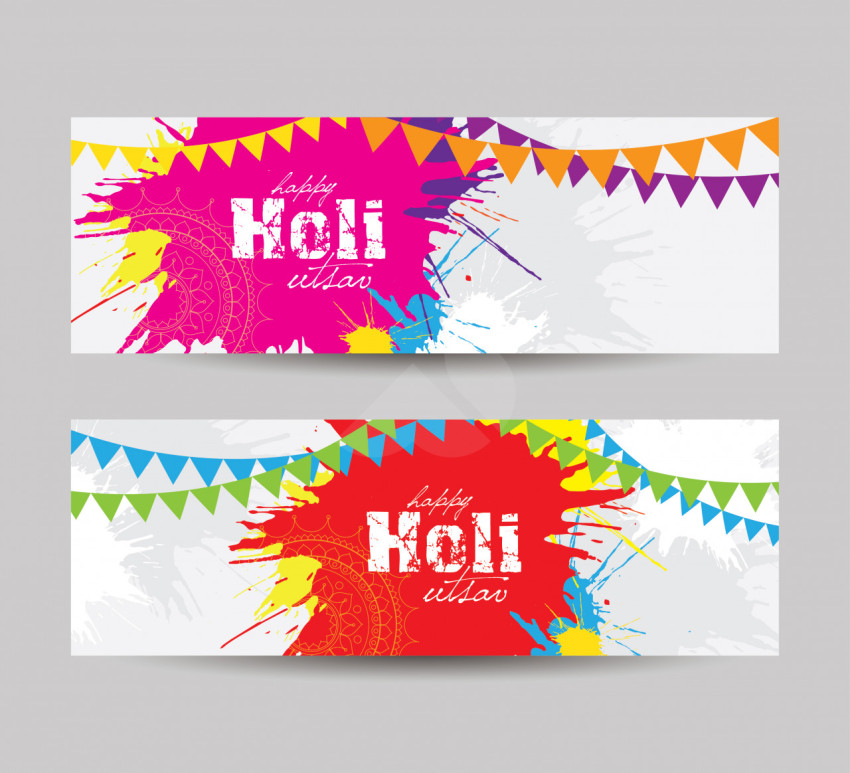 Happy Holi Banner Background Design - Free