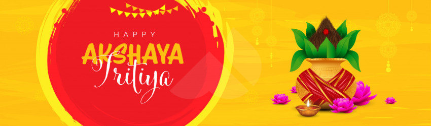 Happy Akshaya Tritiya Wishes Header Banner Background Template