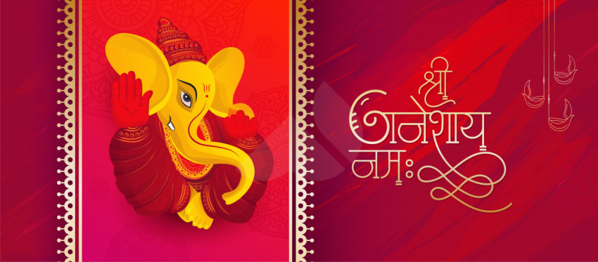 Happy Ganesh Chaturthi Cover Banner Template