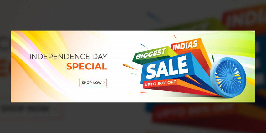 Independence day sale header banner template