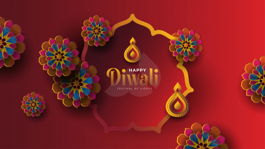Happy Diwali Festival Background Design Template