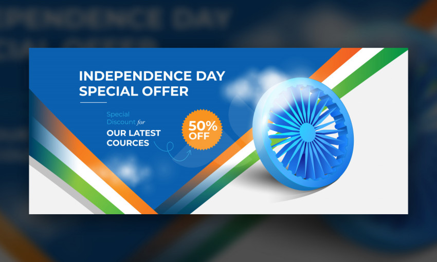 Indian Independence Day Offer Cover Banner  Background Template