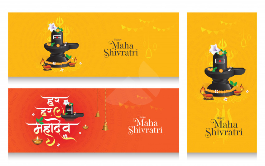 Happy Maha Shivratri Banner Template