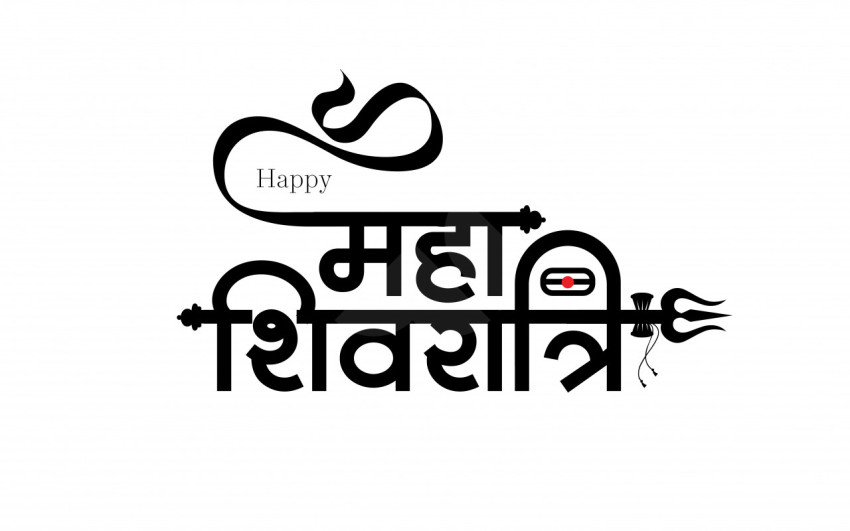 Happy Maha Shivratri Hindi Text Typography