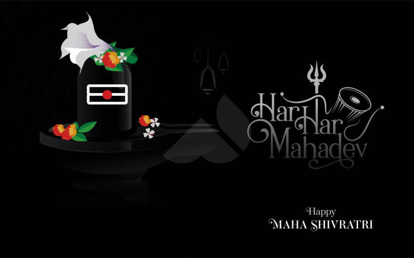 Happy Maha Shivratri Dark Greeting Template