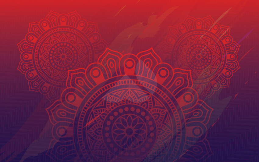 Ethnic Colorful Round Ornamental Floral Background