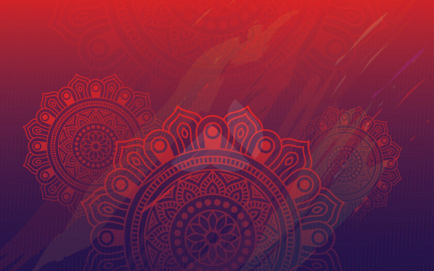 Ethnic Round Ornamental Floral Design Background