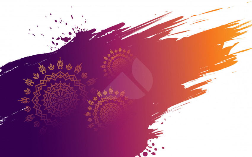 Abstract Color Splatter Ornamental Floral Background Design