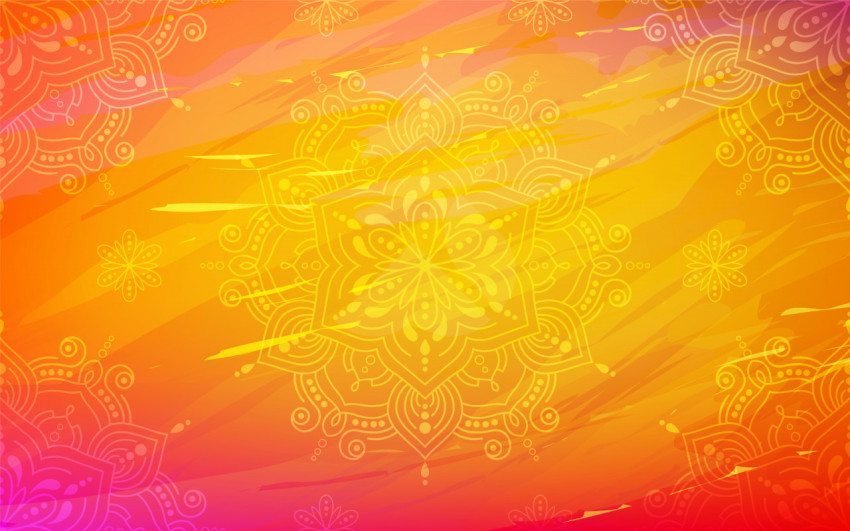 Abstract Ethnic Round Mandala Ornamental Background