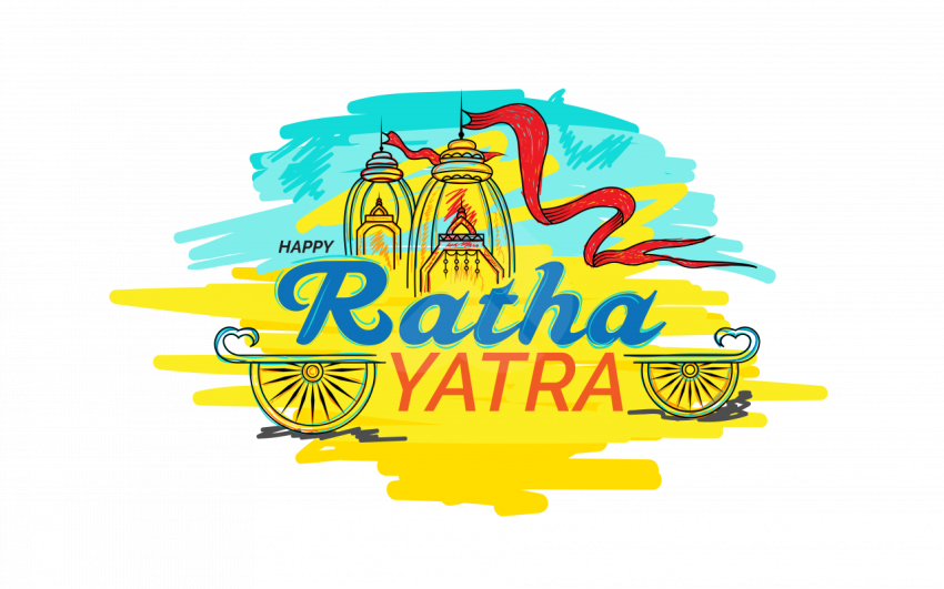 Happy Rath Yatra Sticker Greeting Template Design
