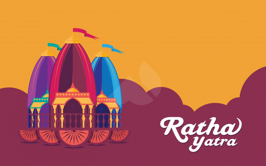 Happy Rath Yatra Greeting Background Template