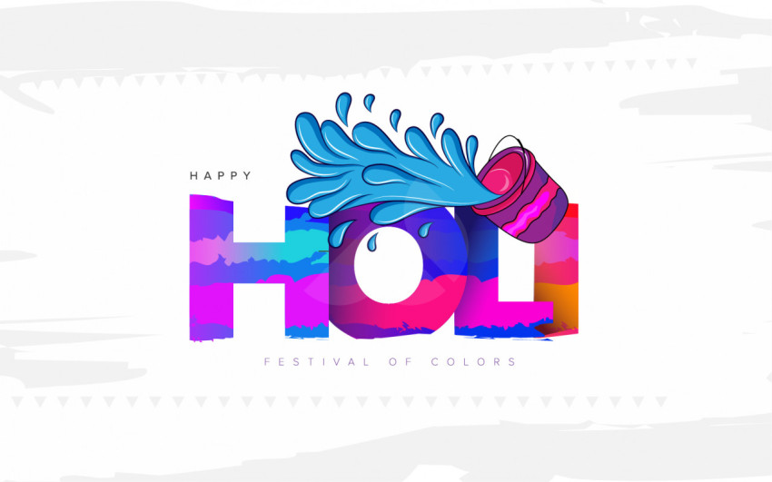 Colorful Happy Holi Greeting Background Design - Free