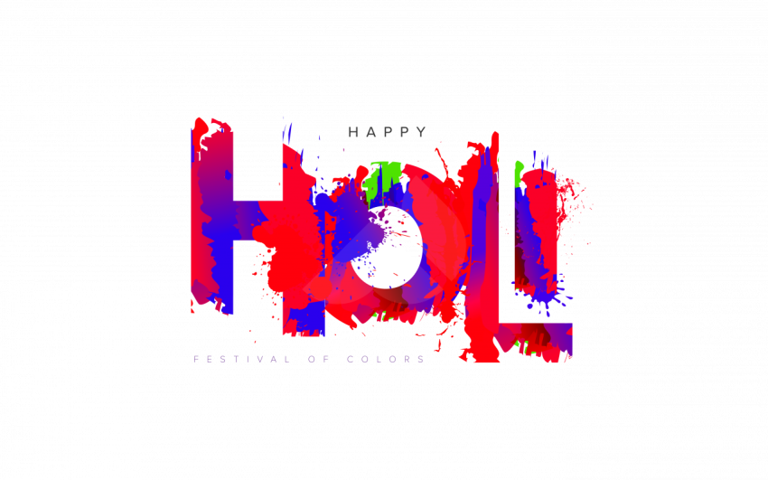 Colorful Happy Holi Wishes Greeting Design