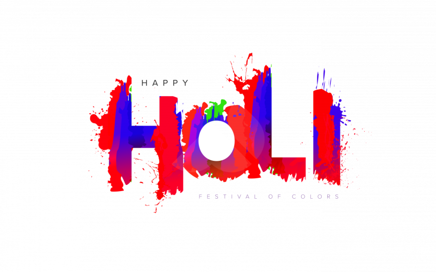 Colorful Happy Holi Wishes Greeting Design