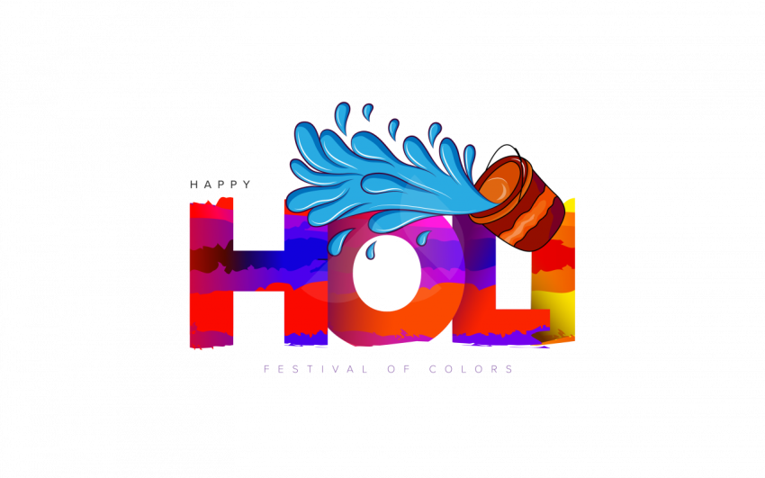 Colorful Happy Holi Wishes Greeting - Free