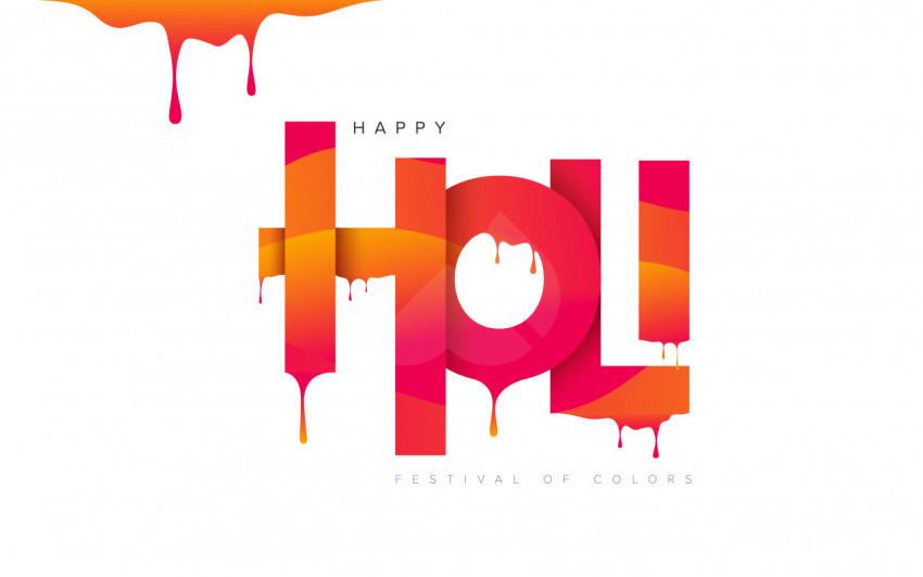 Colorful Happy Holi Typography Greeting Design