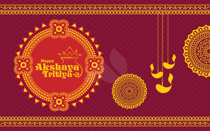 Happy Akshaya Tritiya Greeting Background Template