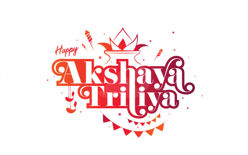 Happy Akshaya Tritiya Text Typography - Free
