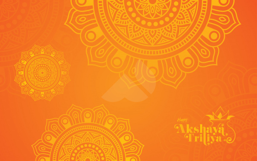 Happy Akshaya Tritiya Greeting Background Template with Floral Ornaments