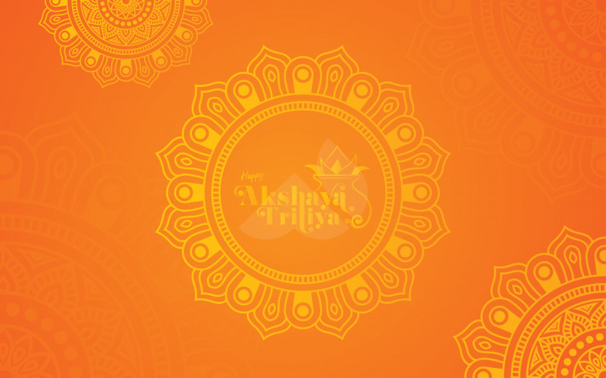 Happy Akshaya Tritiya Greeting Background Template Decorated with Floral Ornaments