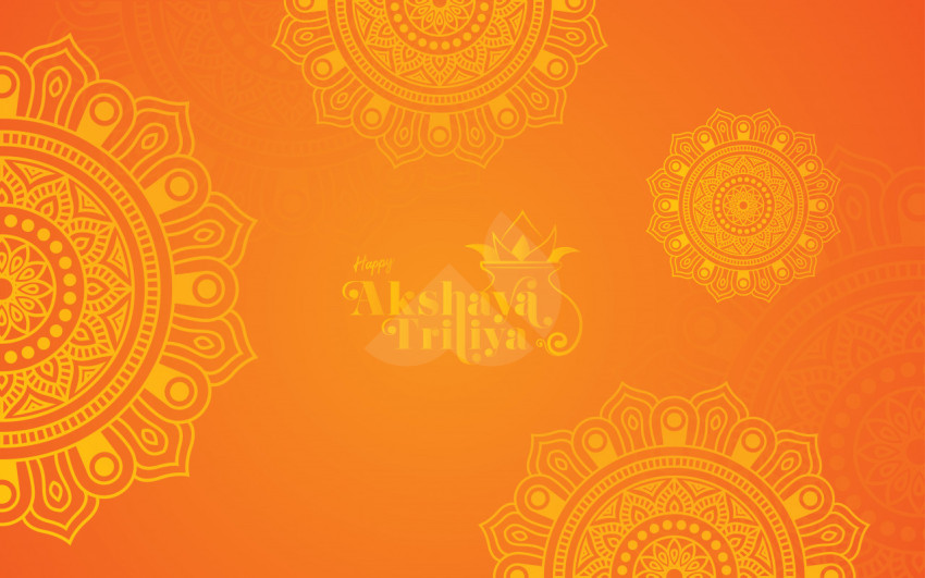 Happy Akshaya Tritiya Greeting Background Template Decorated with Floral Ornaments