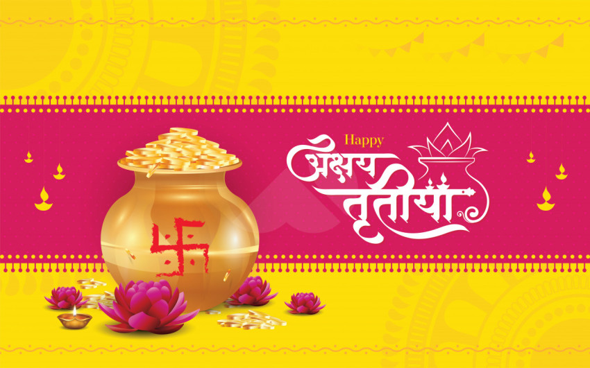 Happy Akshaya Tritiya Hindi Greeting Background Template