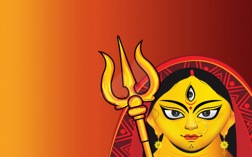 Happy Durga Puja Wishes Background Design Template