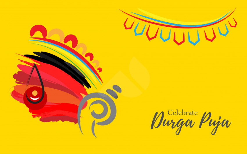 Durga Puja Background Template Illustration