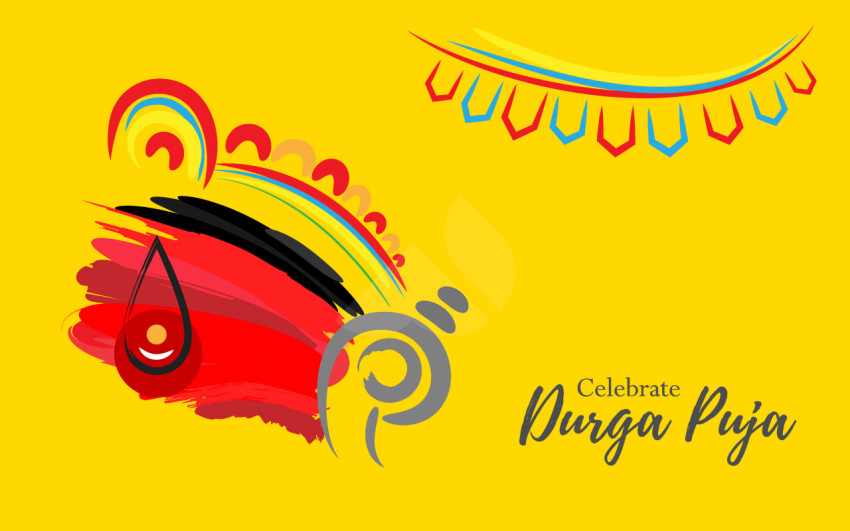 Celebrate Durga Puja Template Illustration