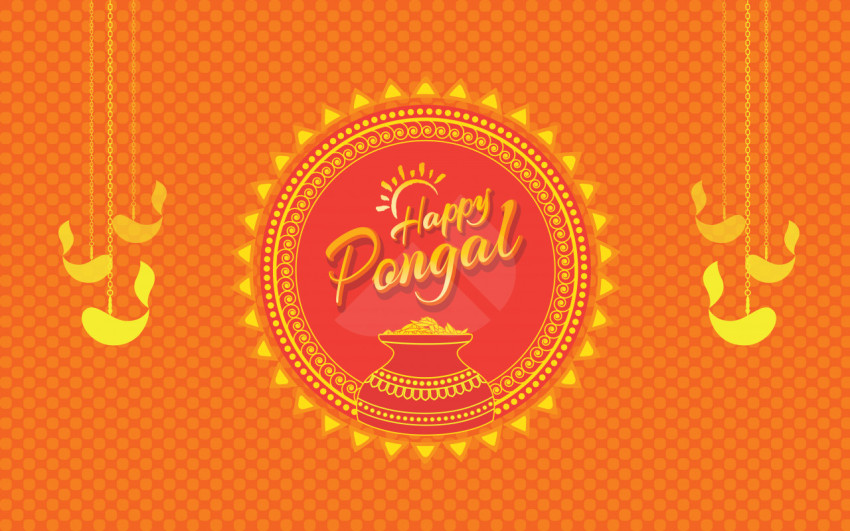 Happy Pongal Greeting Background Template - Free