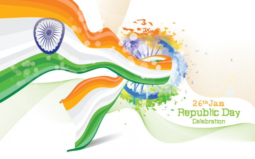 26th Jan Republic Day Wishes Background Template - Free