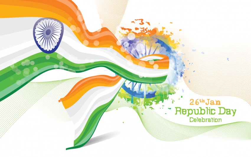 26th Jan Republic Day Wishes Background Template - Free