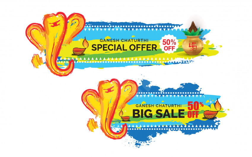 Ganesh Chathurti Sale Abstract Banner Design Template