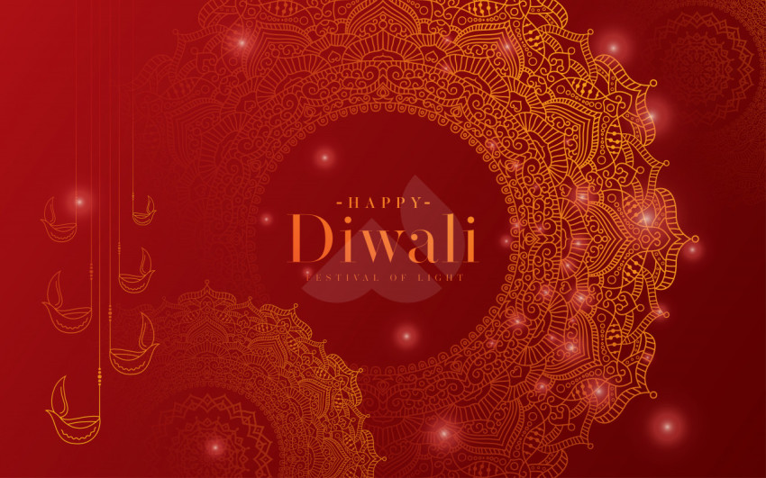 Happy Diwali Festival Greeting Background Template