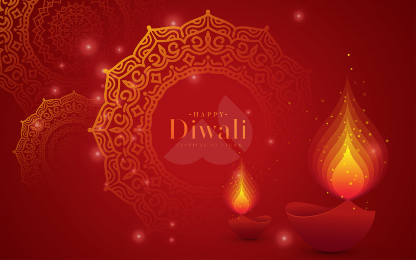 Diwali Festival Wishes Background Design Template