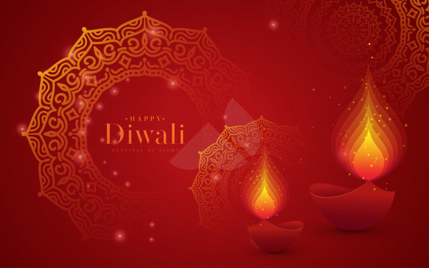 Happy Diwali Festival Greeting Background Template