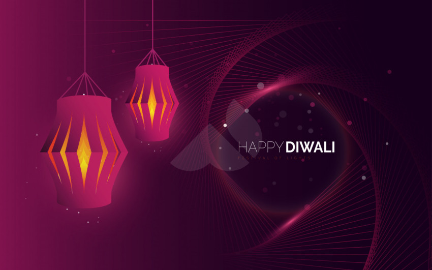 Happy  Diwali Wishes Greeting Background Design Template - Free