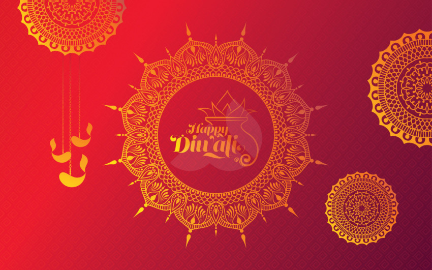 Happy Diwali Festival Greeting Background Design Template Vector Illustration