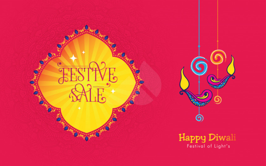 Happy Diwali Festival Sale Background Template