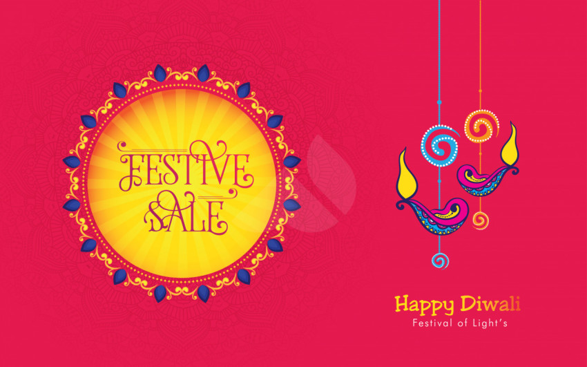 Happy Diwali Festival Sale Background Template