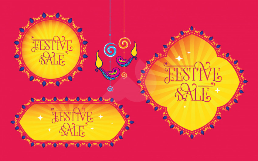 Diwali Festival Sale Banner Background Template