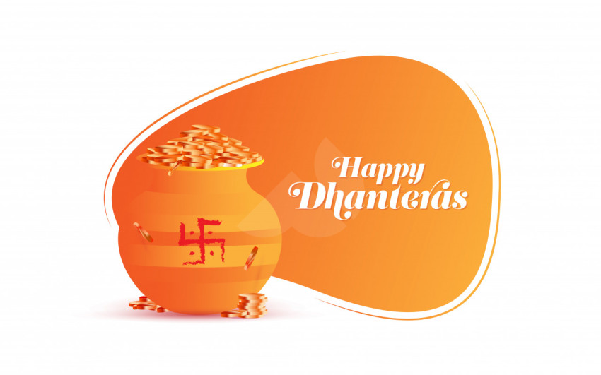 Happy Dhanteras Festival Greeting Sticker Design