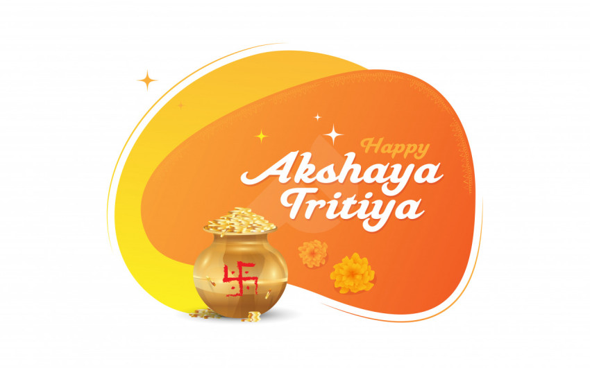 Happy Akshaya Tritiya Sticker Design Background Template
