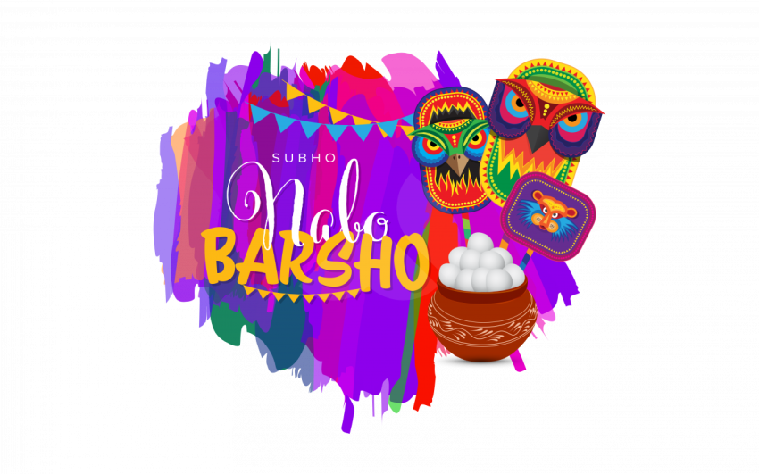 Shubho Noboborsho Wishes Sticker Background Template