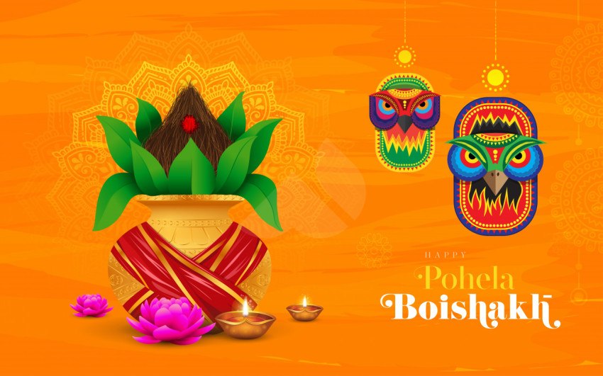 Happy Pohila Boishakh Wishes Background Template