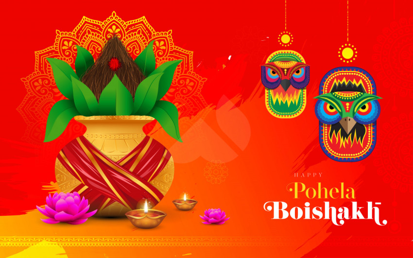Happy Pohila Boishakh Wishes Background Template