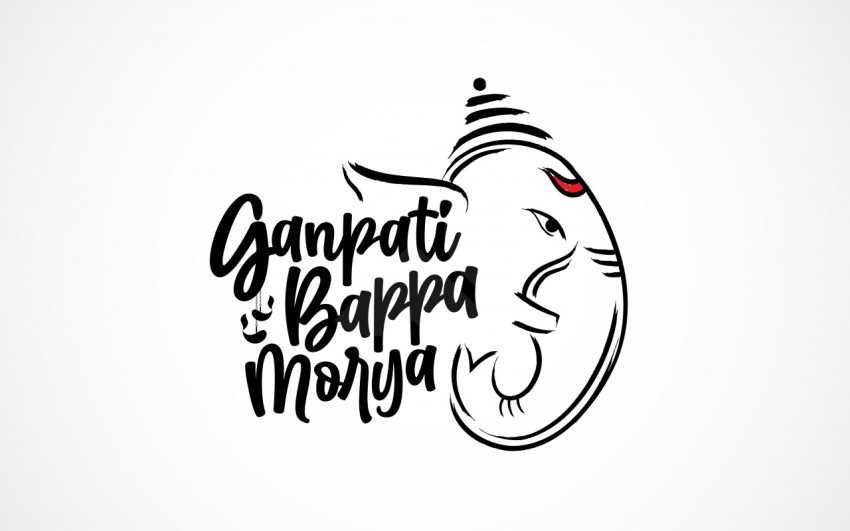 Ganesh Chaturthi Template, Ganapati Bappa Morya Text